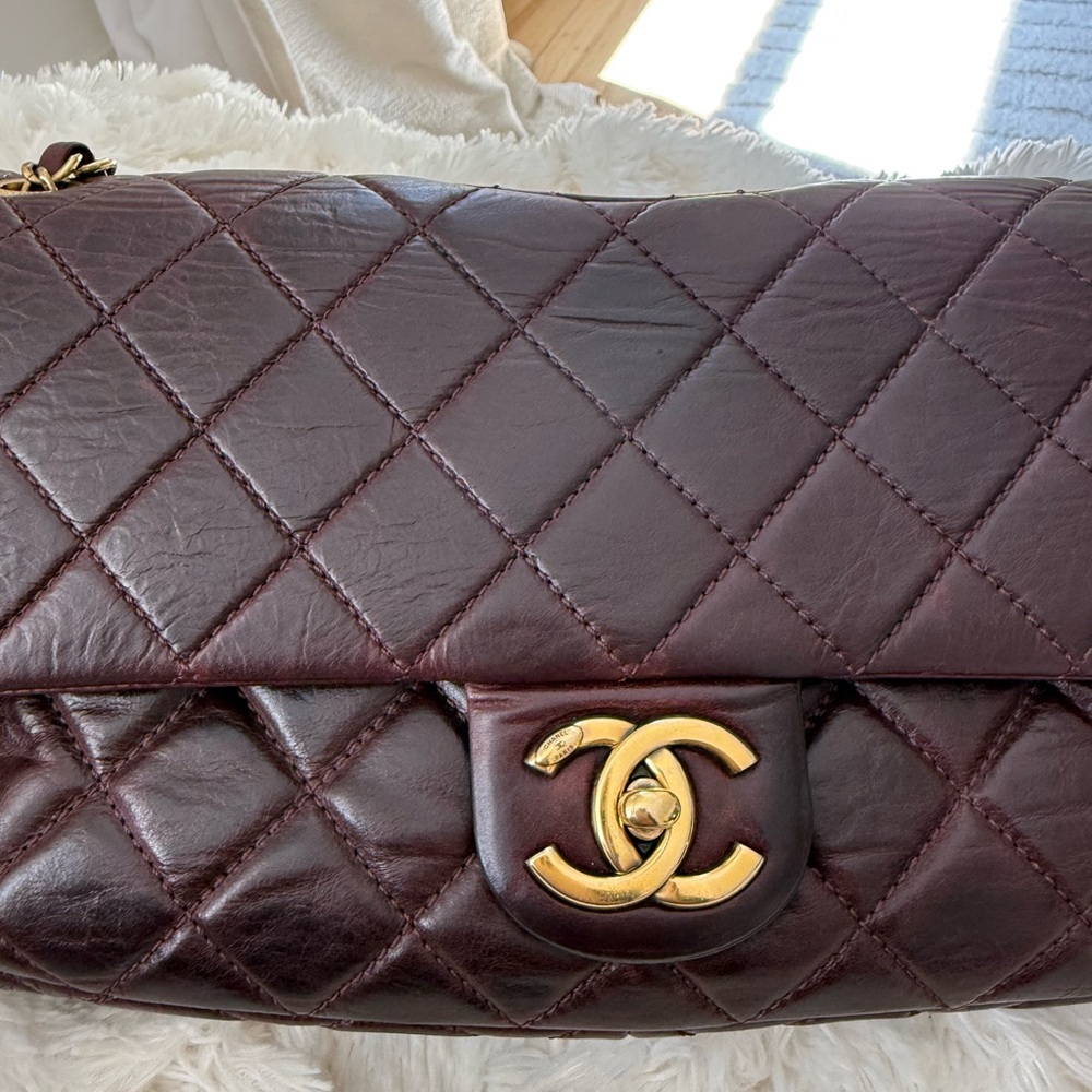 Chanel Burgundy Leather Flap Bag